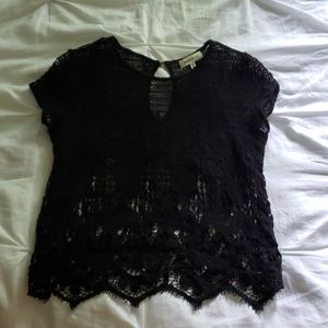 Monteau black lace T-shirt
